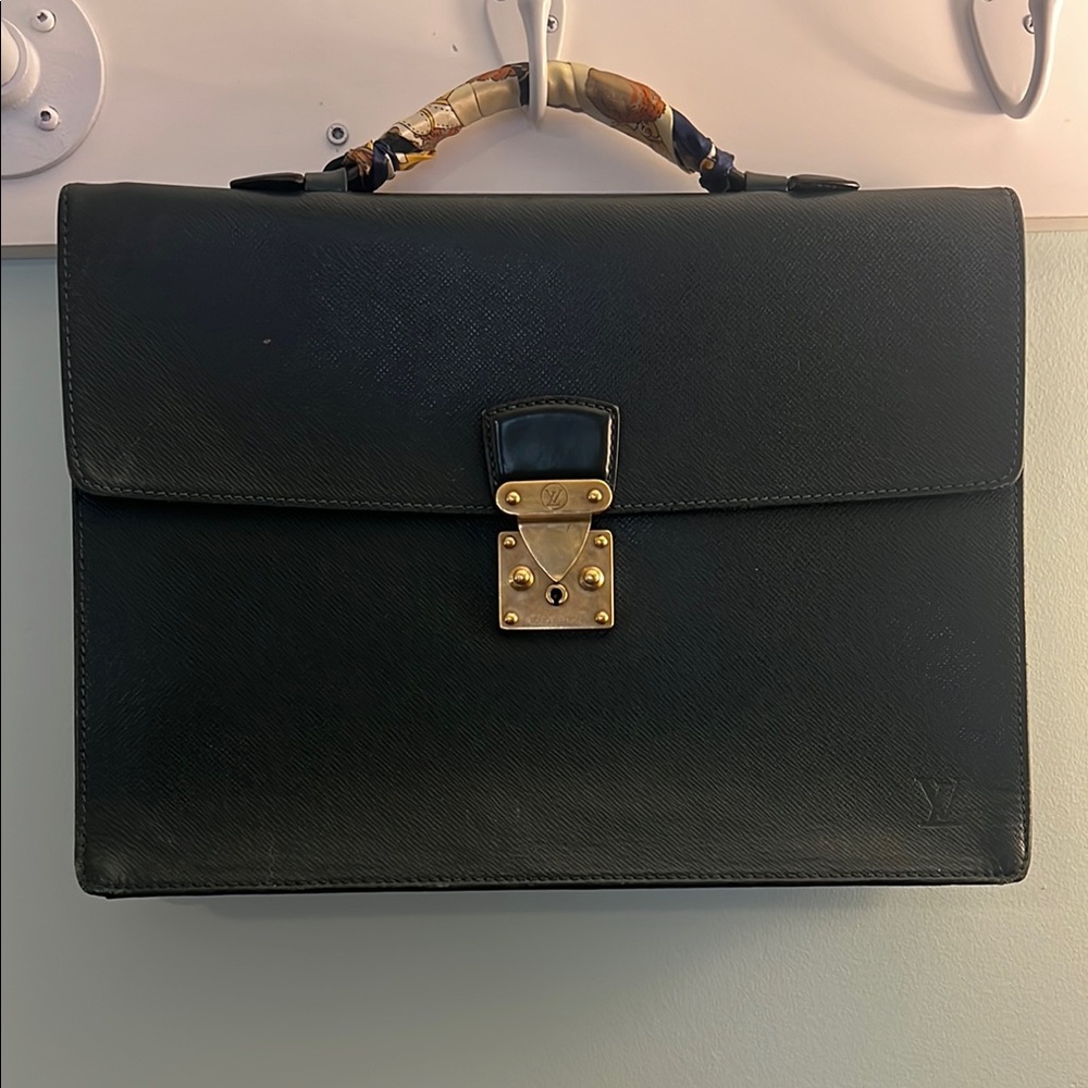 Authentic Louis Vuitton Vintage Briefcase in Hunter Green